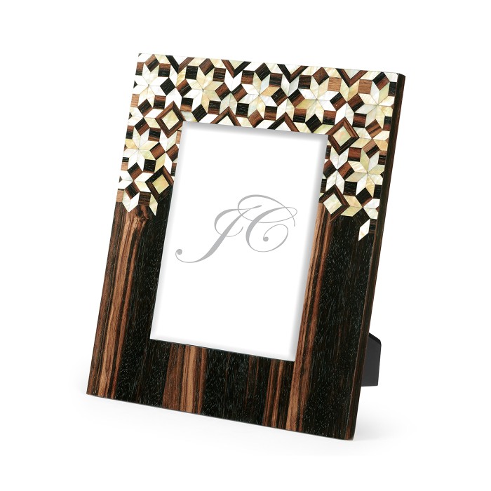 Portrait Macassar Ebony & Mother of Pearl Mosaic Picture Frame (8