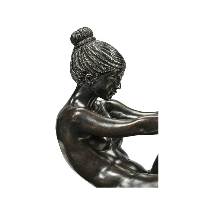Set of Antique Dark Bronze Nude Girl Bookends