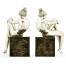 Set of White Brass Nude Girl Bookends