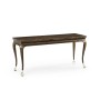 Large Brown Mahogany Console Table with Cabriole Legs & White Brass Claw Feet