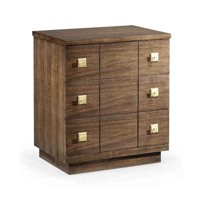 Berkley Walnut Nightstand with Three Drawers