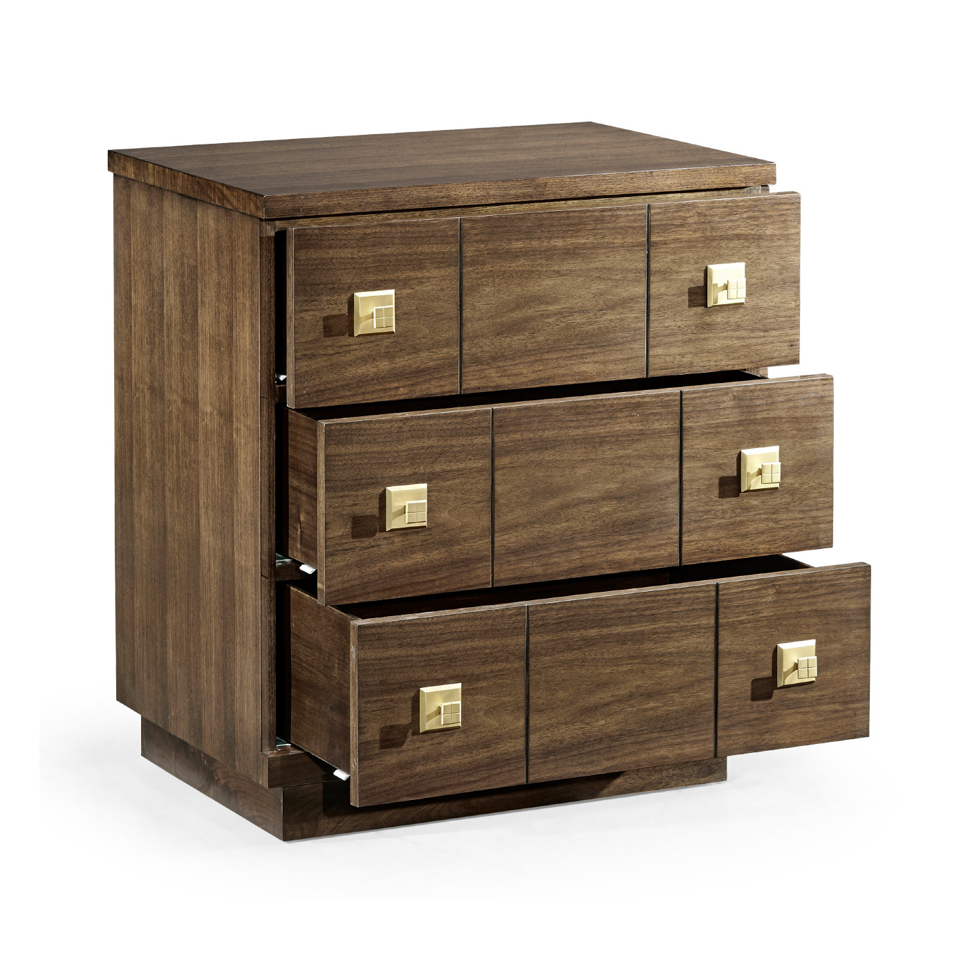 Berkley Walnut Nightstand with Three Drawers