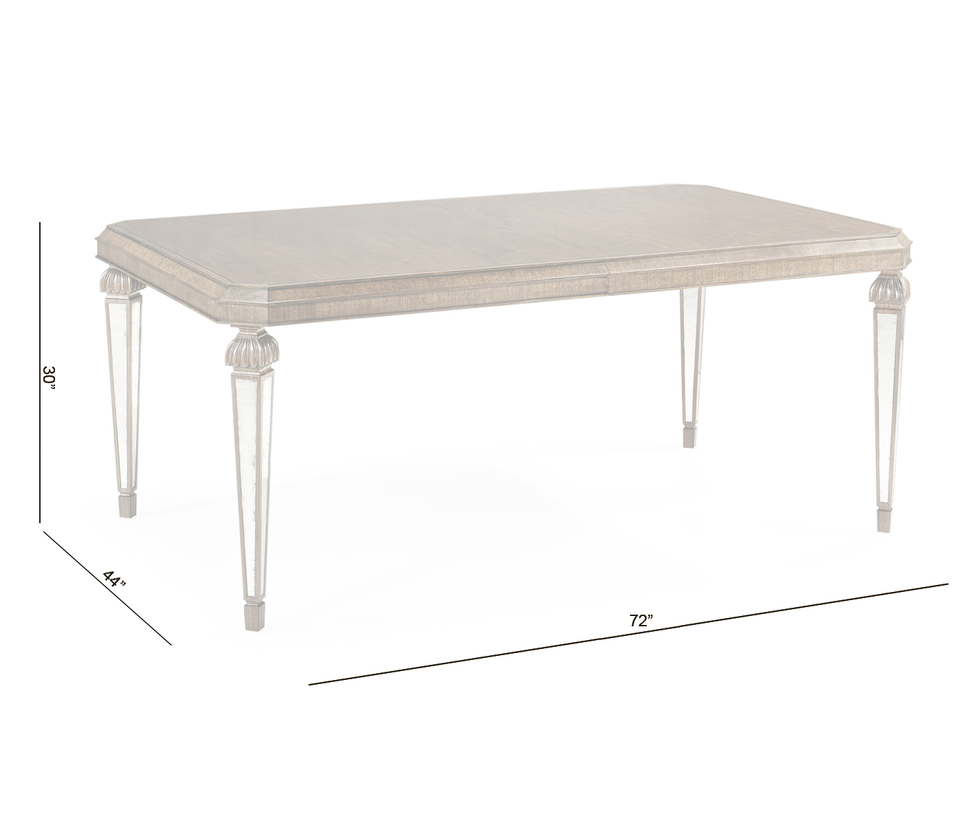Berkley Walnut & Antique Mirror Dining Table