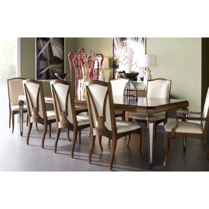Berkley Walnut & Antique Mirror Dining Table 72