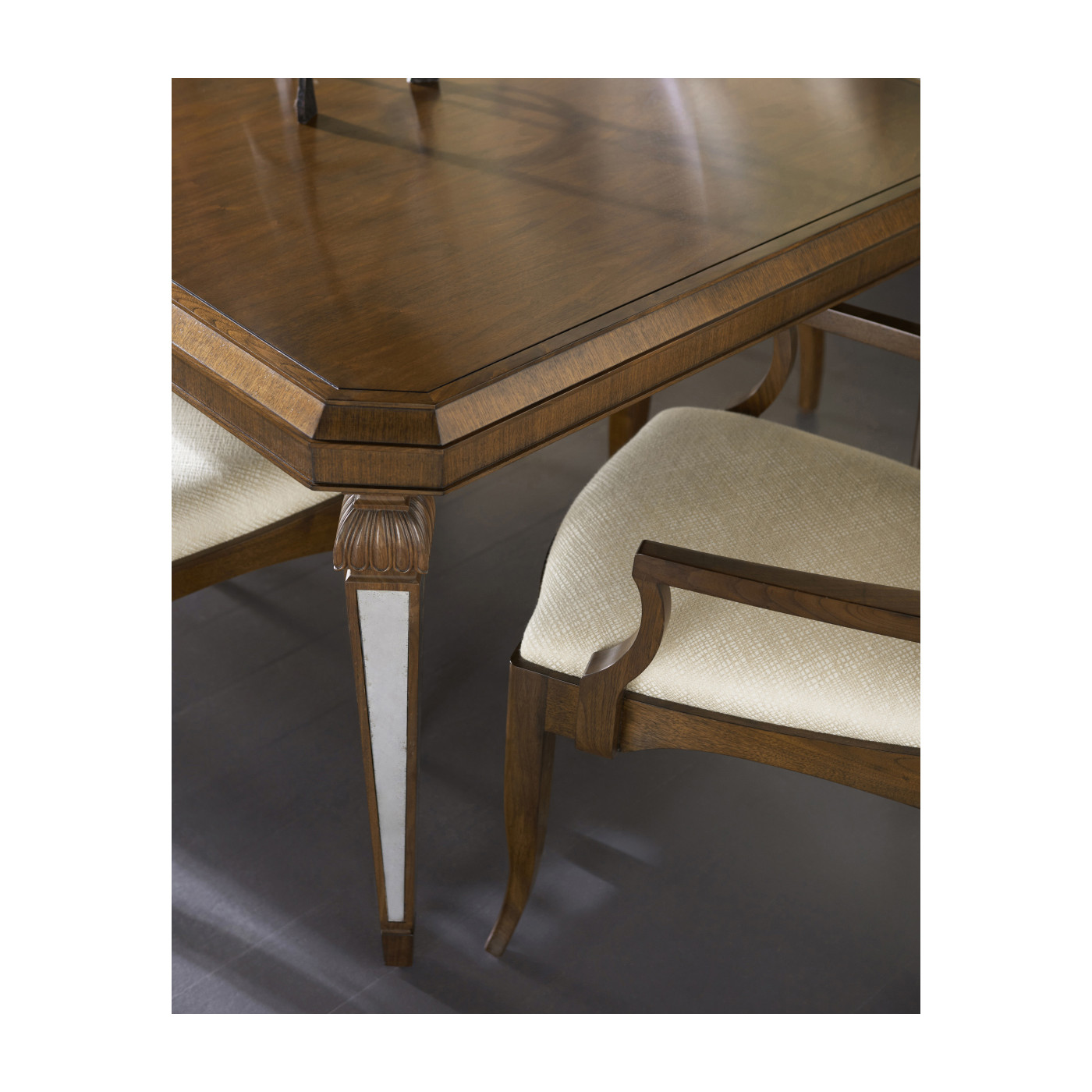Berkley Walnut & Antique Mirror Dining Table 72