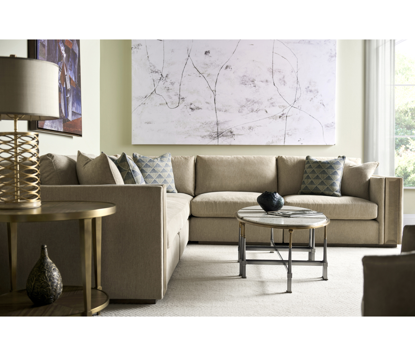 Geometric Round Lamp Table