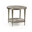 Geometric Round Lamp Table with Shelf