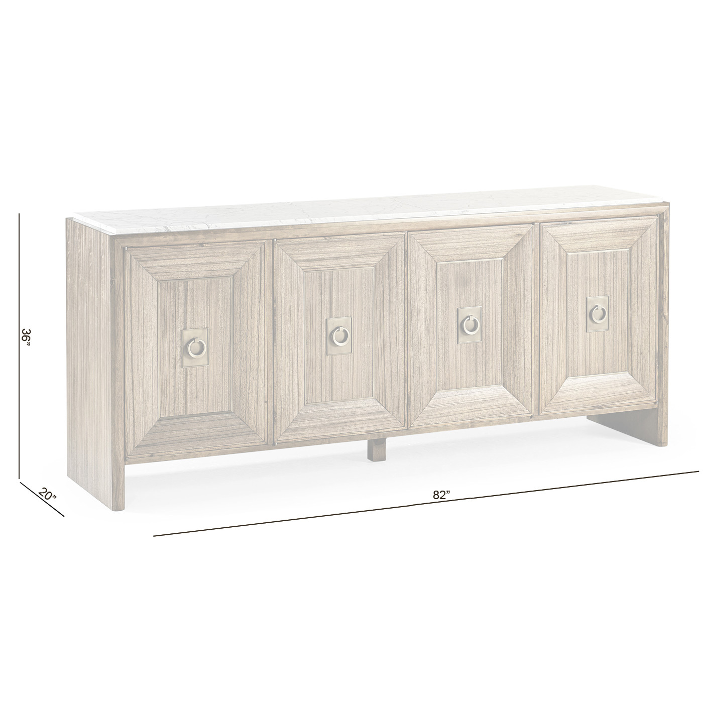 Hamilton White Marble Credenza