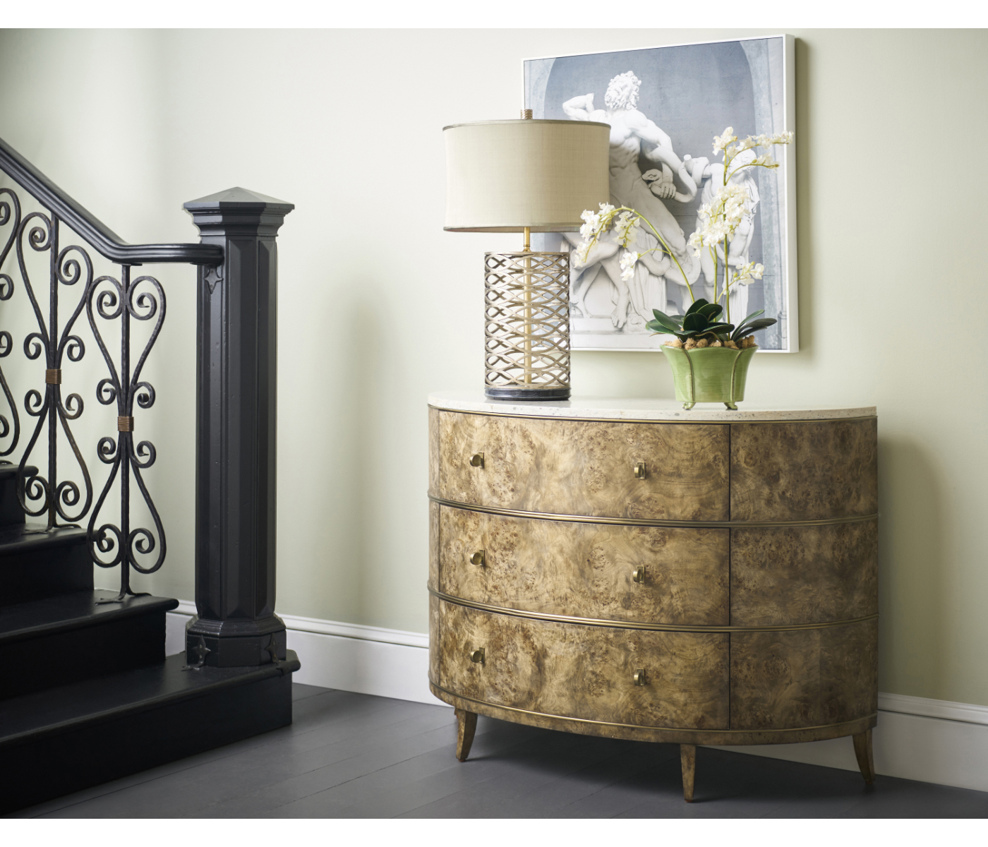 Hamilton Demilune with Speckled Marble