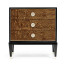 Madison Piano Black & Amber Ash Burl Nightstand