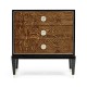 Madison Piano Black & Amber Ash Burl Nightstand