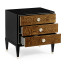 Madison Piano Black & Amber Ash Burl Nightstand