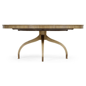 Round Bleached Walnut Dining Table 72