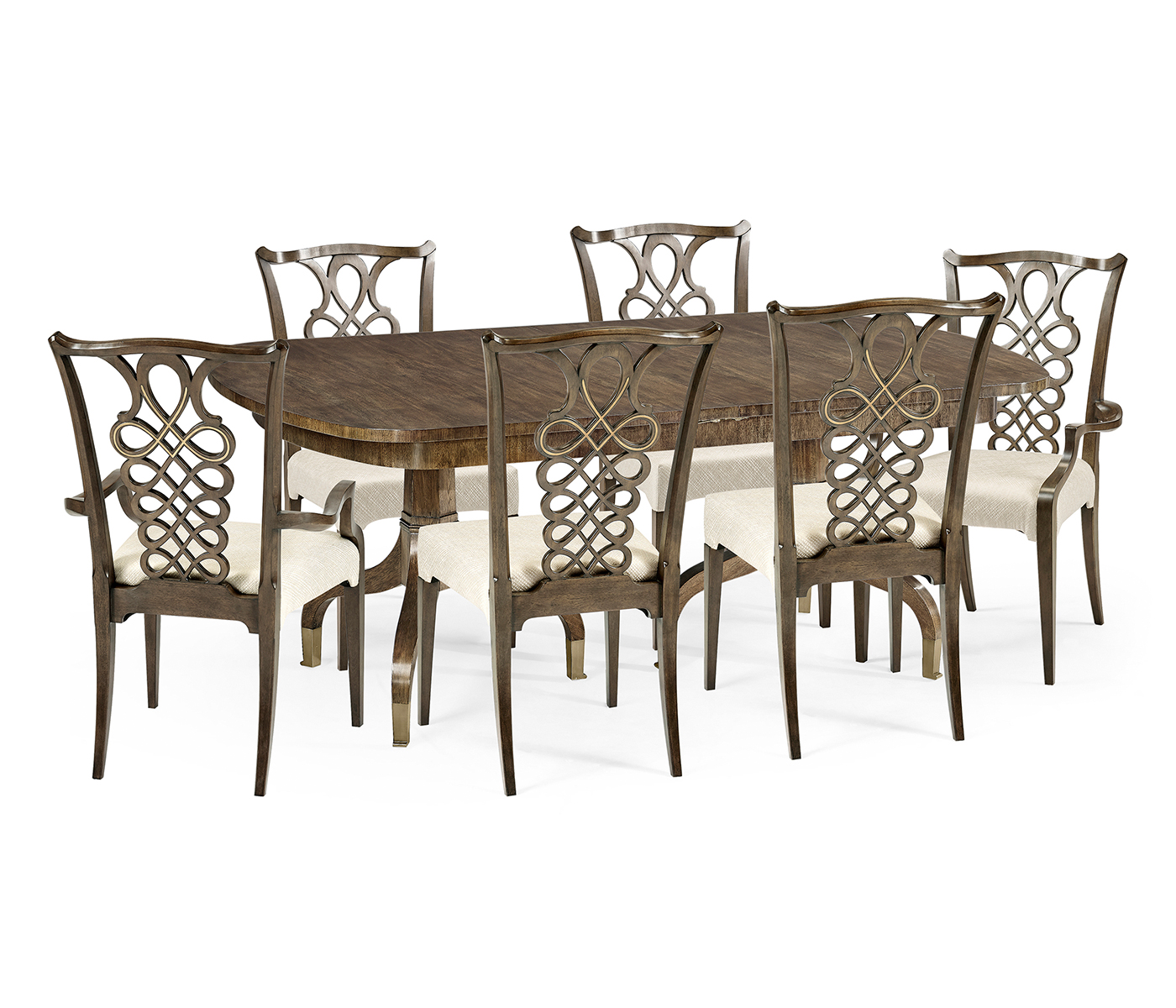 Rectangular Bleached Mahogany Extending Dining Table 93