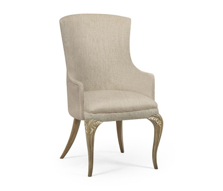 Rounded Rivoli Walnut Dining Arm Chair