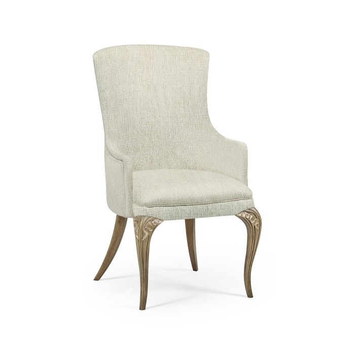 Rounded Rivoli Walnut Dining Arm Chair