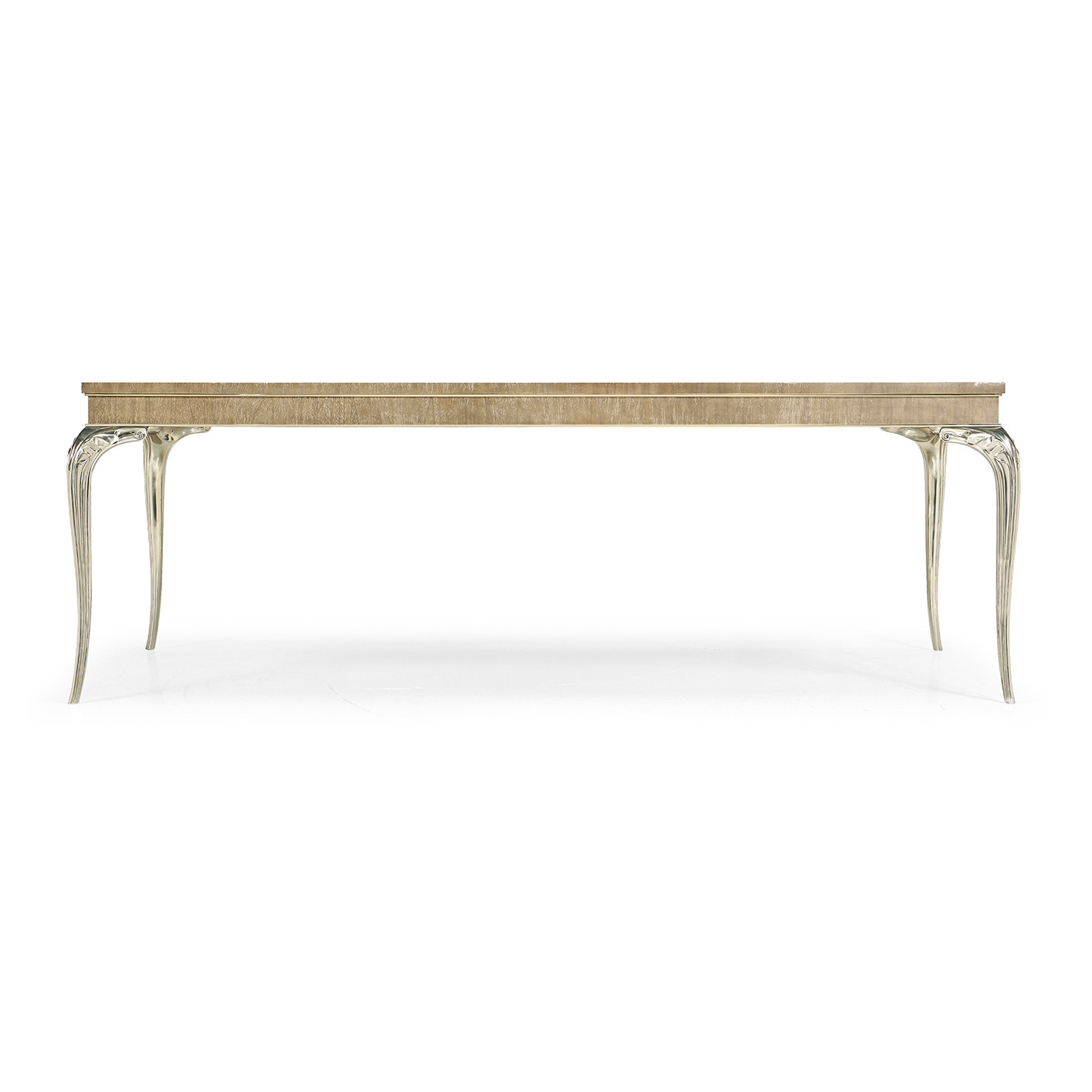 Rectangular Rivoli Walnut & White Stainless Steel Dining Table 84