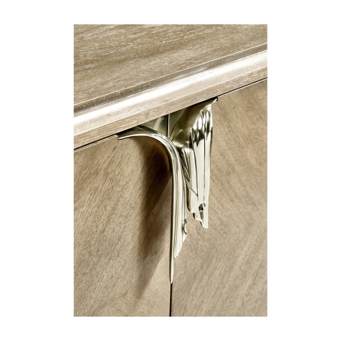 Rivoli Walnut & White Stainless Steel Entertainment Unit