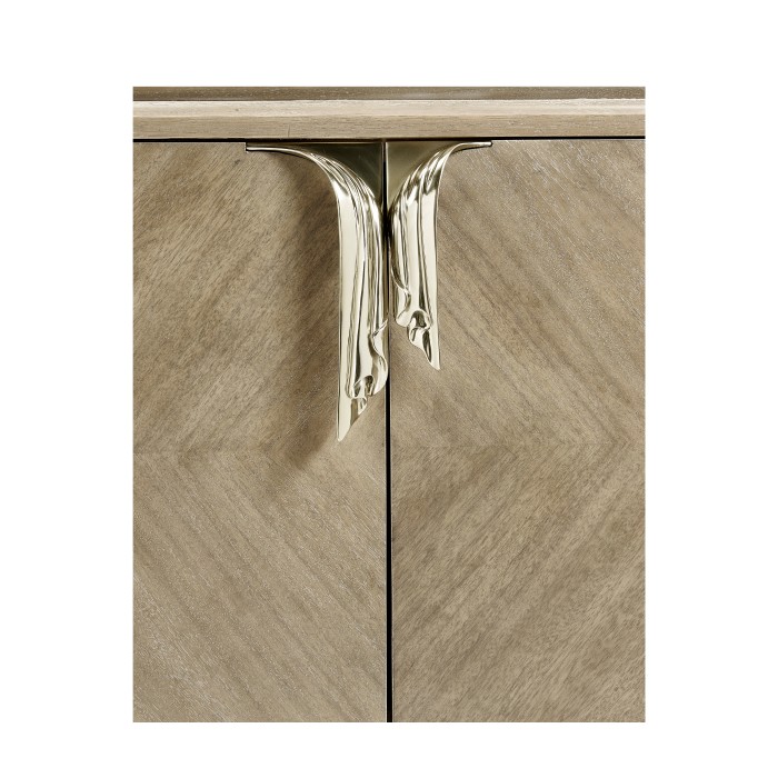Rivoli Walnut & White Stainless Steel Entertainment Unit