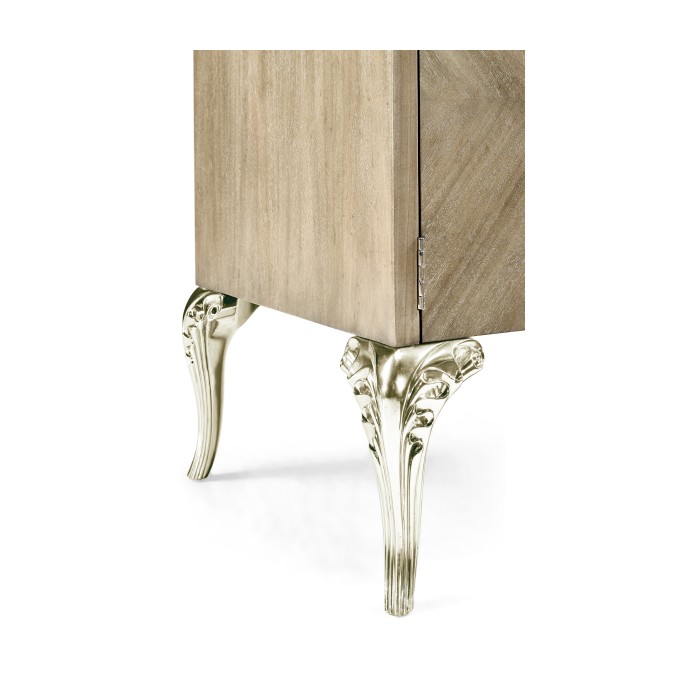 Rivoli Walnut & White Stainless Steel Entertainment Unit