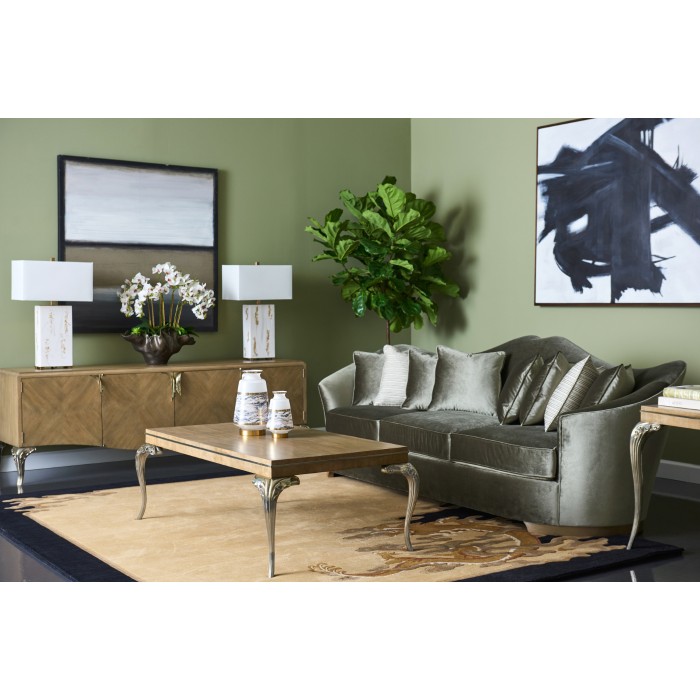Rivoli Walnut & White Stainless Steel Entertainment Unit