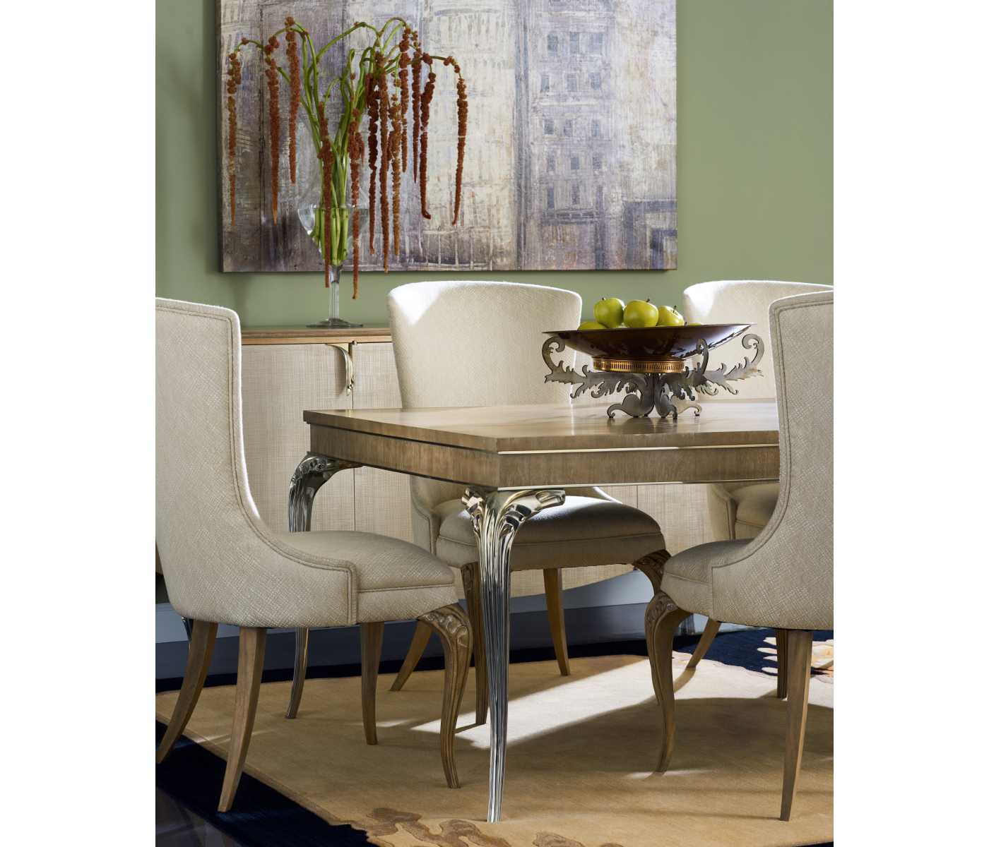 Rivoli Walnut & Champagne Credenza