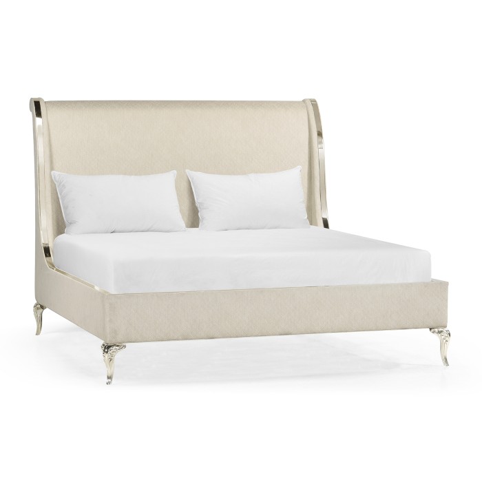 Rivoli White Stainless Steel UK King Bed