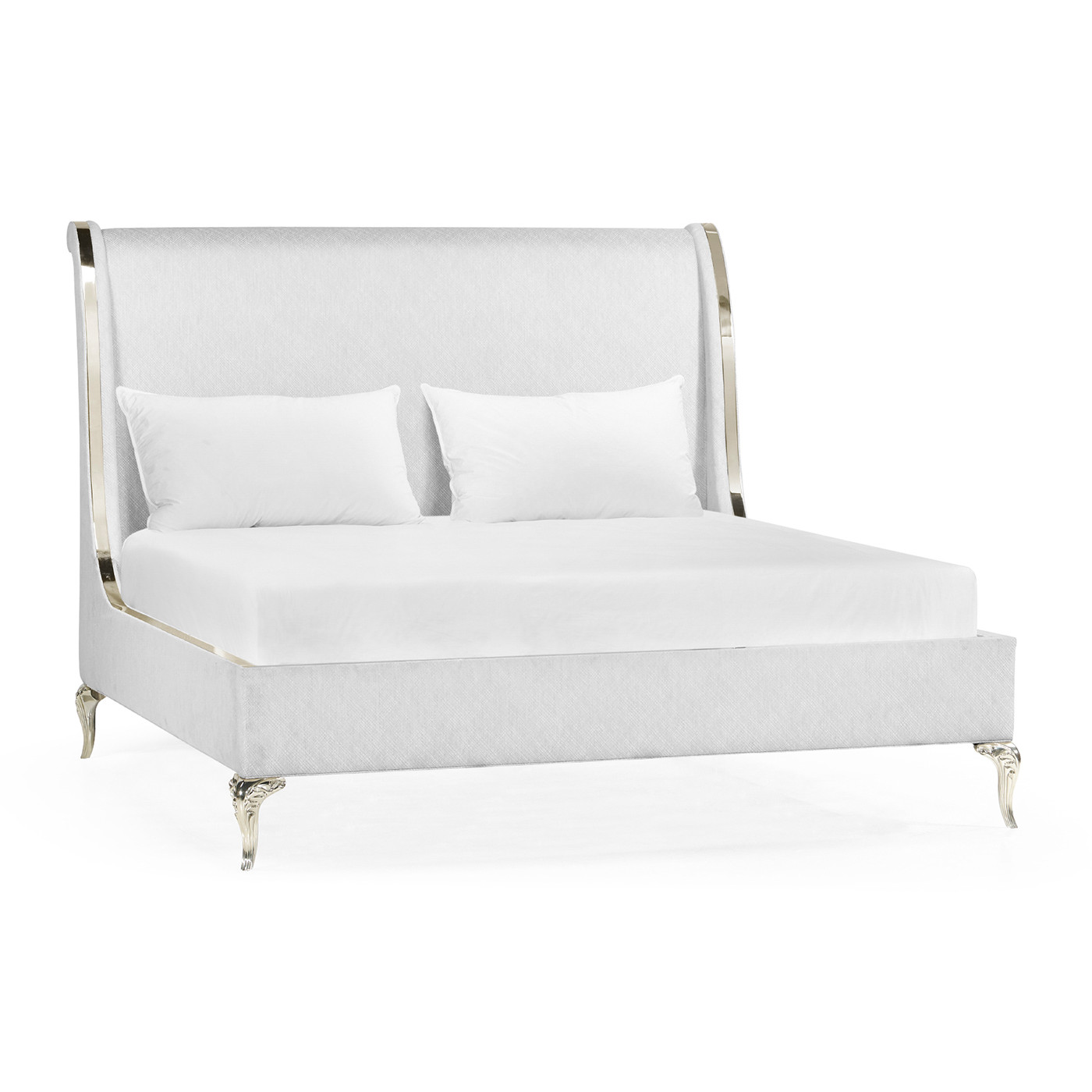 Rivoli White Stainless Steel UK King Bed