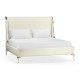 Rivoli White Stainless Steel UK Queen Bed