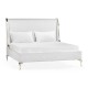 Rivoli White Stainless Steel UK Queen Bed