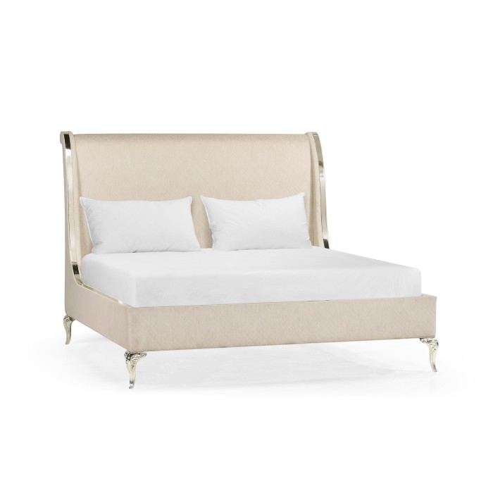 Rivoli White Stainless Steel US King Bed