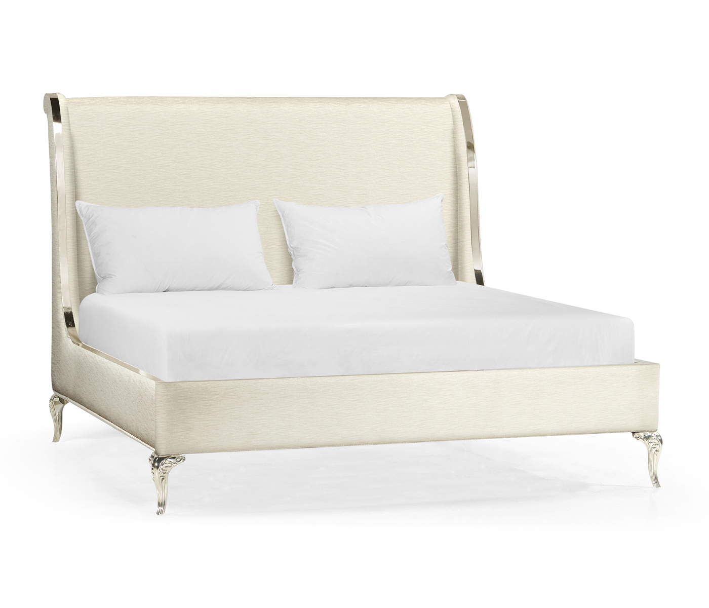 Rivoli White Stainless Steel US King Bed