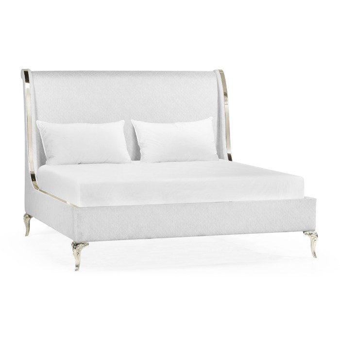 Rivoli White Stainless Steel US King Bed