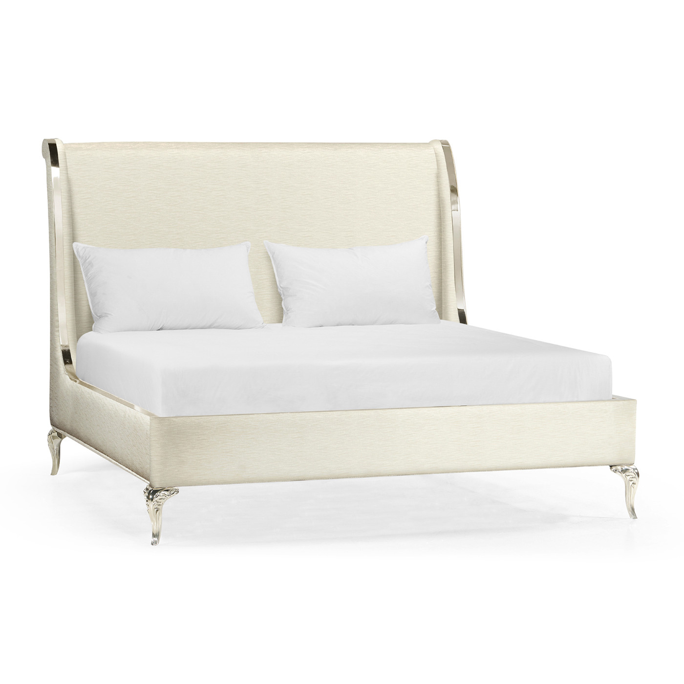Rivoli White Stainless Steel US Queen Bed