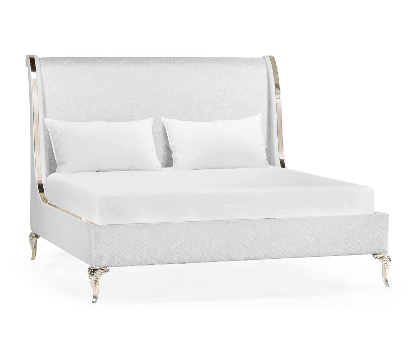 Rivoli White Stainless Steel US Queen Bed