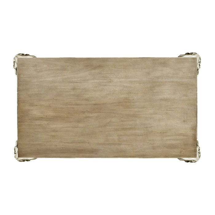 Rectangular Rivoli Walnut & White Stainless Steel Cocktail Table