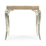 Square Rivoli Walnut & White Stainless Steel Lamp Table