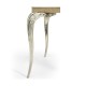 Square Rivoli Walnut & White Stainless Steel Lamp Table