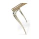 Square Rivoli Walnut & White Stainless Steel Lamp Table