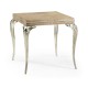Square Rivoli Walnut & White Stainless Steel Lamp Table