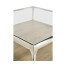 Square Rivoli Walnut & White Stainless Steel Cocktail Table with Clear Glass Top
