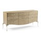 Rivoli Walnut & White Stainless Steel Dresser with Nine Drawers