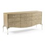 Rivoli Walnut & White Stainless Steel Dresser with Nine Drawers