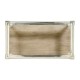 Short Rivoli Walnut & White Stainless Steel Console Table with Clear Glass Top