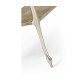 Short Rivoli Walnut & White Stainless Steel Console Table with Clear Glass Top
