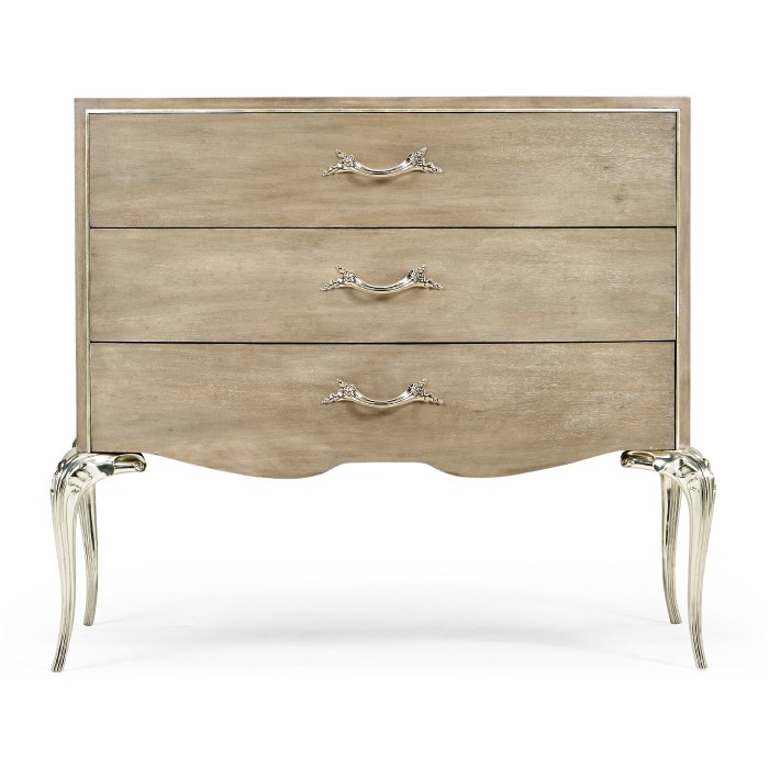 Rivoli Walnut & White Stainless Steel Nightstand