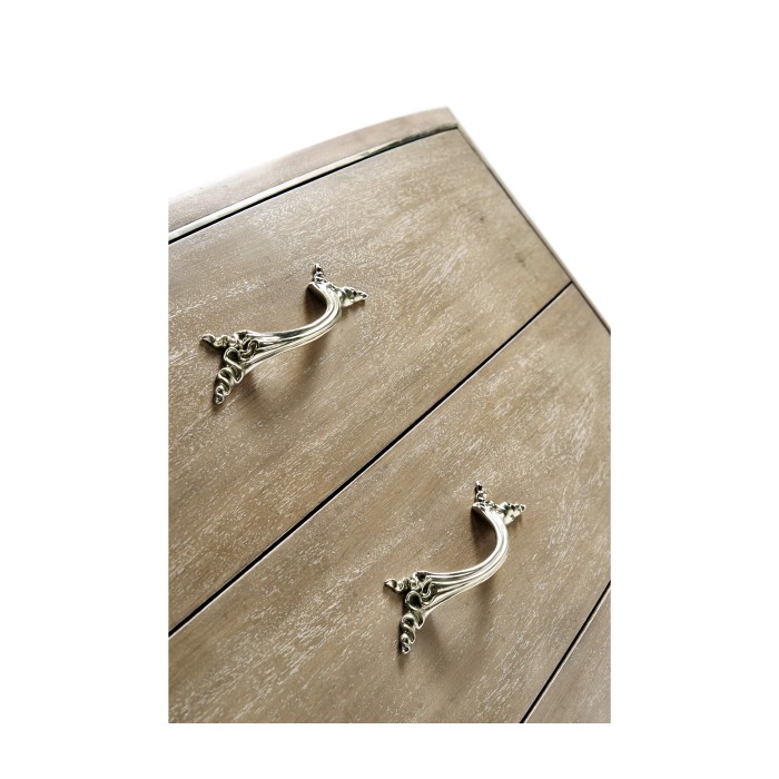 Rivoli Walnut & White Stainless Steel Nightstand