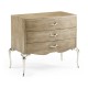 Rivoli Walnut & White Stainless Steel Nightstand