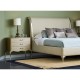 Rivoli Walnut & White Stainless Steel Nightstand