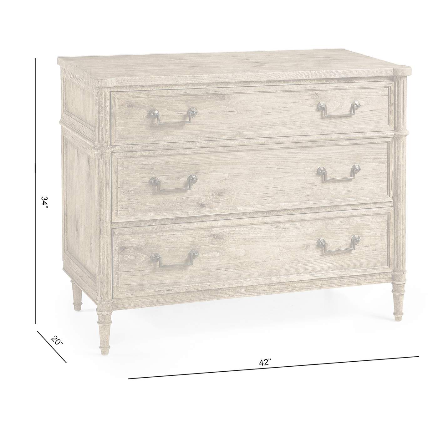 Kalpa Louis XVI Drawer Chest - Bleached Chestnut